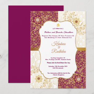 Indian wedding ethnic luxury Hindu invitation