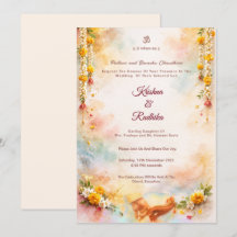 Indian wedding ethnic luxury Hindu invitation