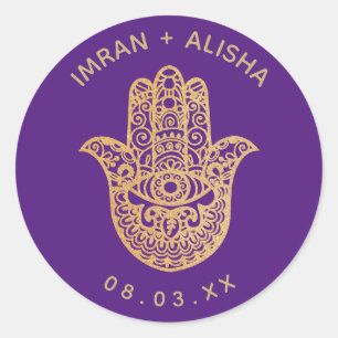 Indian Wedding Gold hamsa Henna Enveloppe Seal