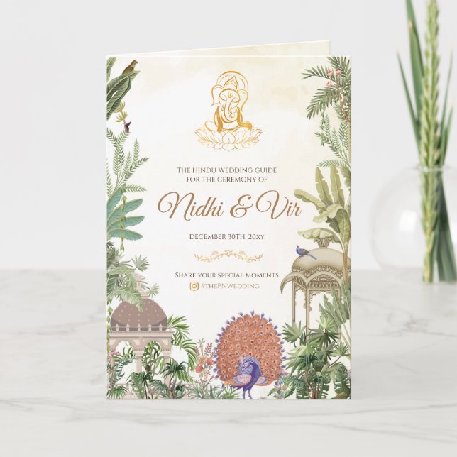 Indian wedding guide & Hindu Ceremony Program Programme (Front)