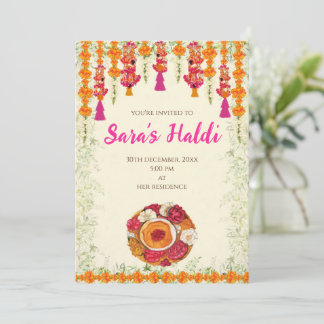 Indian wedding Haldi ceremony invitations