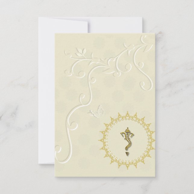 Indian wedding hindu Ganesha invitation (Front)