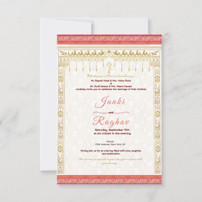 Indian wedding invitation  (Front)