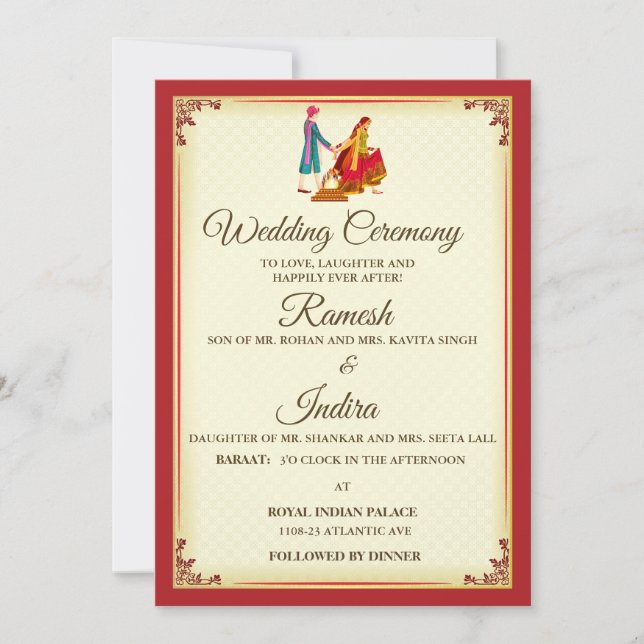 Indian Wedding Invitation Card (Front)