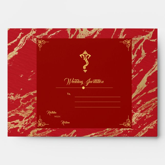 Indian wedding invitation Envelope (Front)