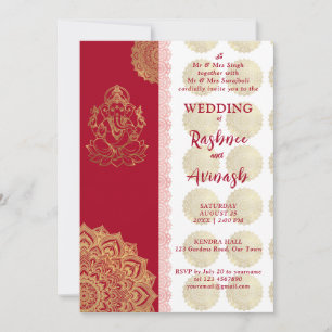 Indian Wedding Invitation Ganesha Mandala