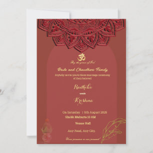 Indian Wedding Invitation Modern Vibrant