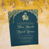 Indian Wedding Invitation Red Gold Ganesha