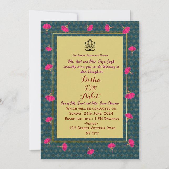 Indian Wedding Invitations  (Front)