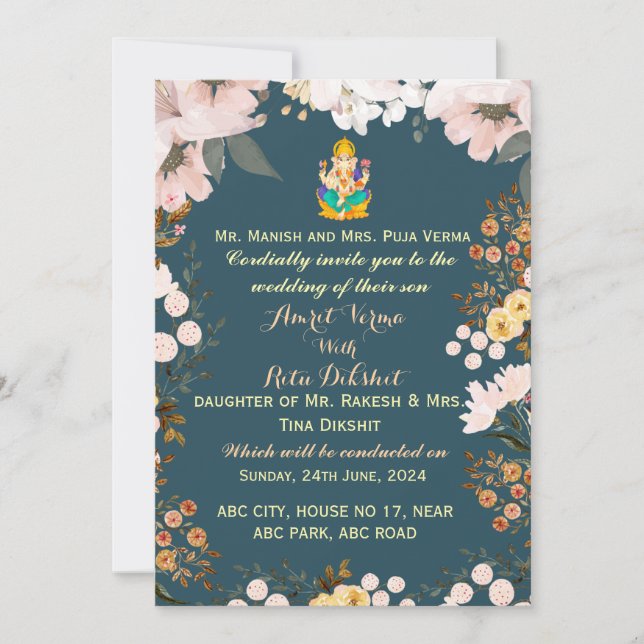Indian Wedding Invitations  (Front)