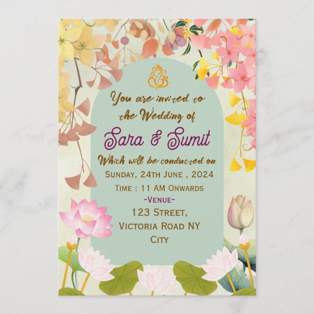 Indian Wedding Invitations  (Front)