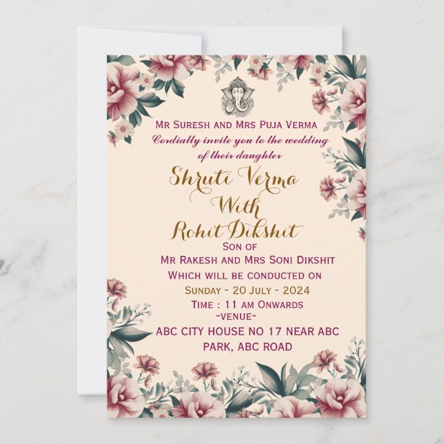 Indian Wedding invitations  (Front)
