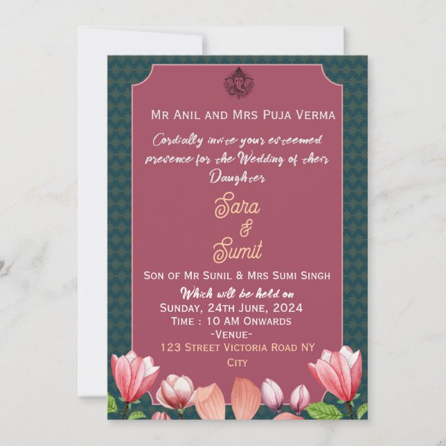 Indian Wedding Invitations  (Front)
