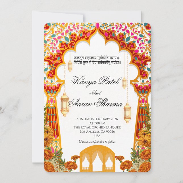 Indian Wedding Invitations for USA (Front)