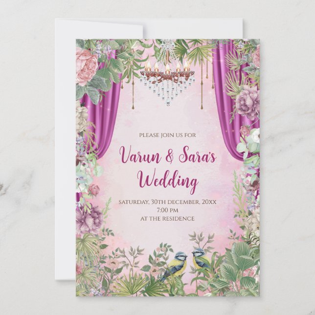 Indian wedding invite Digital Hindu invitation (Front)