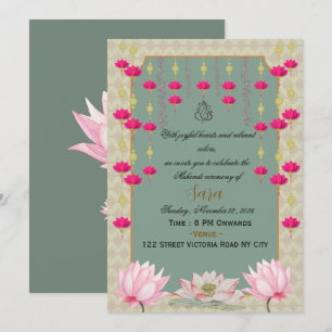 Indian Wedding Mehendi Ceremony Invitation