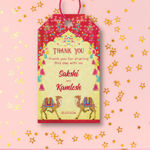Indian wedding Rajasthani camels colourful favour Gift Tags