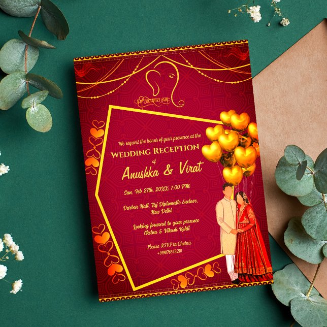 Indian Wedding Reception  Invitation (Creator Uploaded)