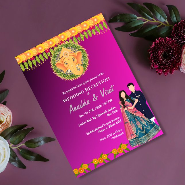 Indian Wedding Reception  Invitation (Creator Uploaded)