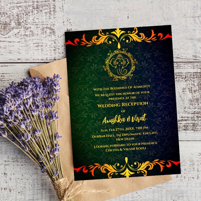 Indian Wedding Reception Invitation (Creator Uploaded)