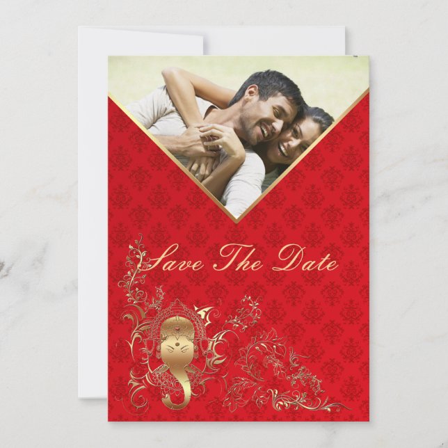 Indian Wedding - Save The Date Card (Front)