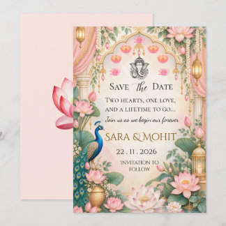 Indian Wedding Save The Date Invitation