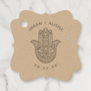 Indian Wedding Silver hamsa Henna Favour Tags