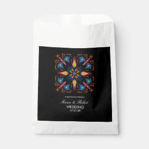 Indian Wedding Theme Elephant Floral Black Favour Bags
