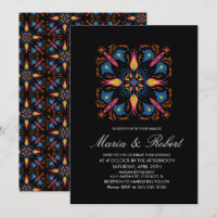 Indian Wedding Theme Elephant Floral Black 