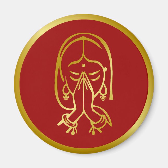 Indian Welcome Gesture - Namaskar Magnet (Front)