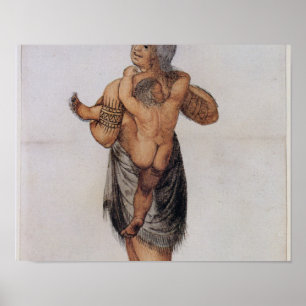 Indian Woman and Baby of Pomeiooc Poster