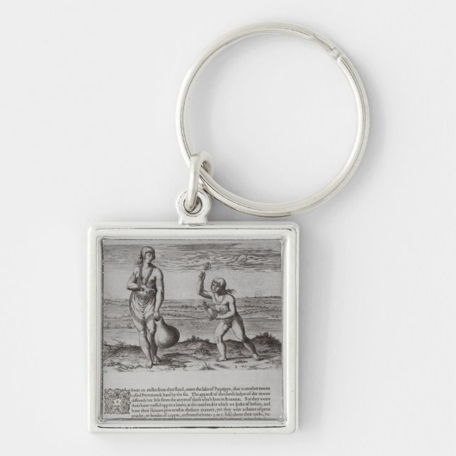 Indian Woman and Young Girl Key Ring (Front)