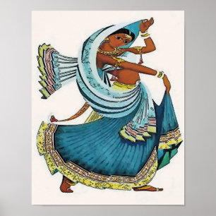 Indian Woman Dancing Poster