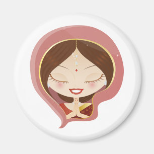 Indian Woman Praying Magnet