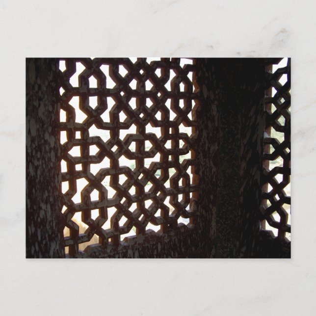 Indian wood window screen postcard (Front)