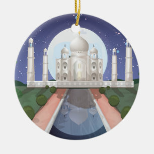 Indian world icon logo travel poster ceramic tree decoration