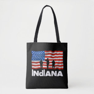 Indiana, American flag Tote Bag Christmas