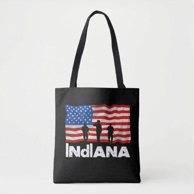 Indiana, American flag Tote Bag Christmas (Front)