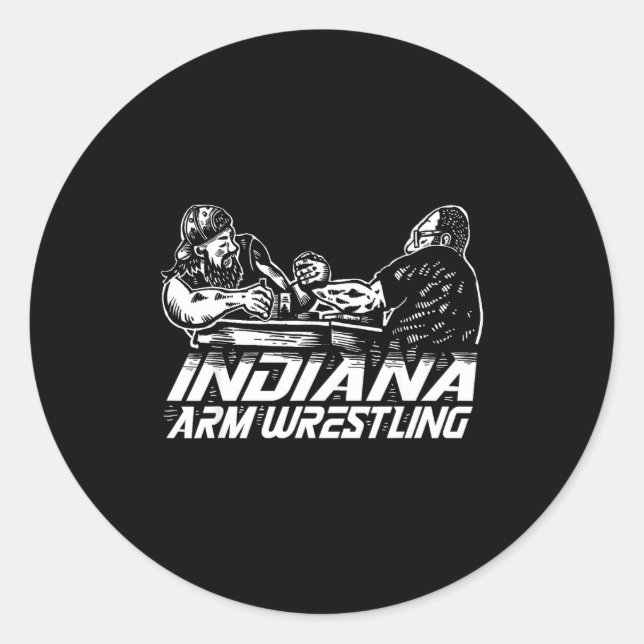 Indiana Arm Wrestling  Classic Round Sticker (Front)