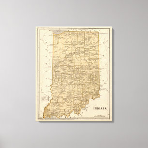 Indiana Atlas Map Canvas Print
