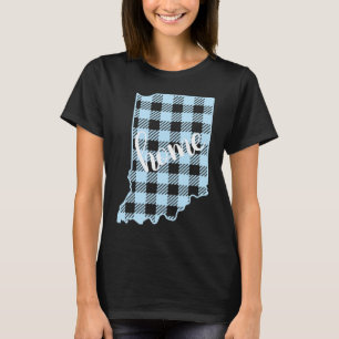 Indiana Buffalo Plaid Home State Country Blue West T-Shirt