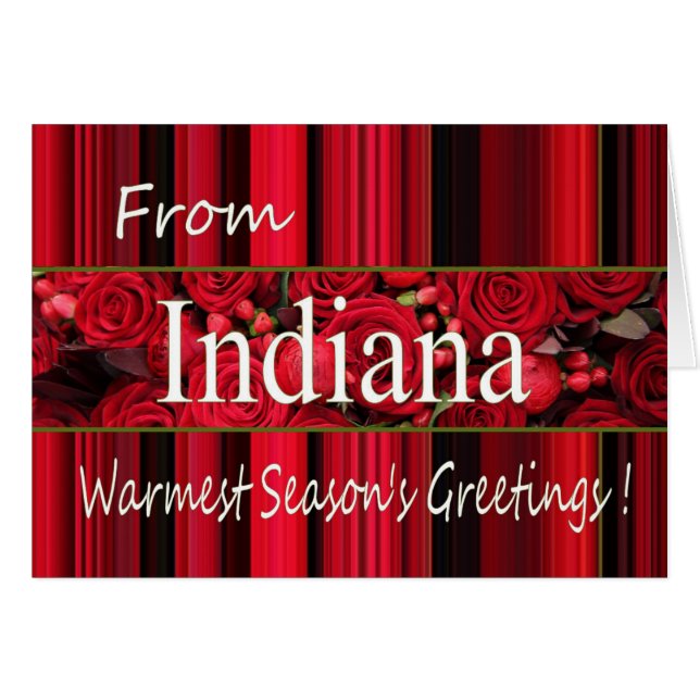Indiana   Christmas Card, state specific (Front Horizontal)