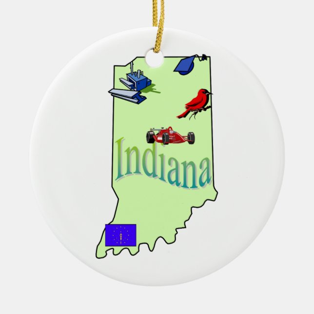 Indiana Christmas Tree Ornament (Front)