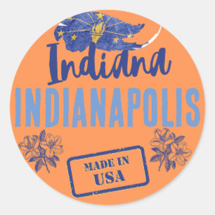Indiana Cities Classic Round Sticker