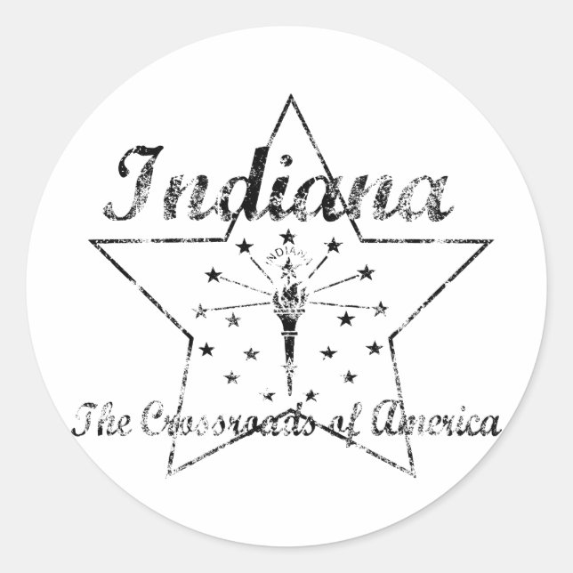 Indiana Classic Round Sticker (Front)