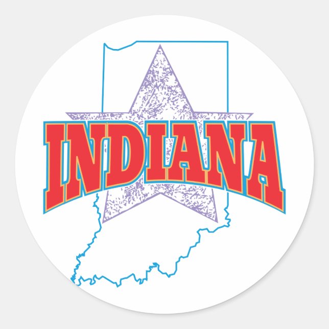 Indiana Classic Round Sticker (Front)