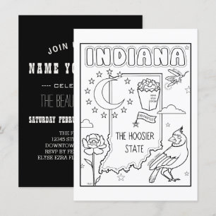 indiana colour me collage invitation