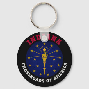 INDIANA CROSSROADS STATE FLAG KEY RING