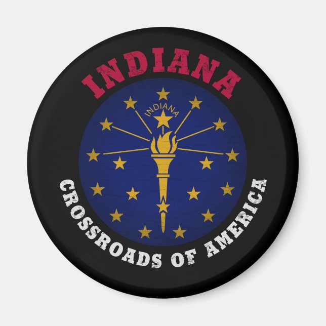 INDIANA CROSSROADS STATE FLAG MAGNET (Front)