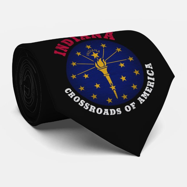 INDIANA CROSSROADS STATE FLAG TIE (Rolled)